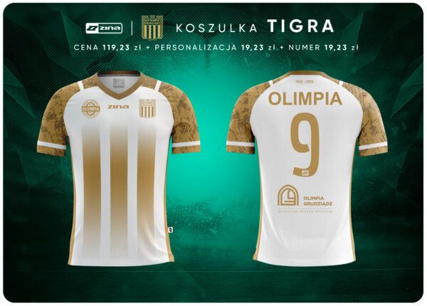 Koszulka 100-lecie model Tigra biało złota
